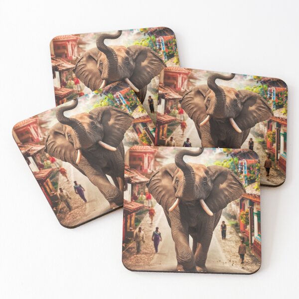 Item preview, Elephant Portrait. walking elephant, in town designed and sold by ElephantVibes.