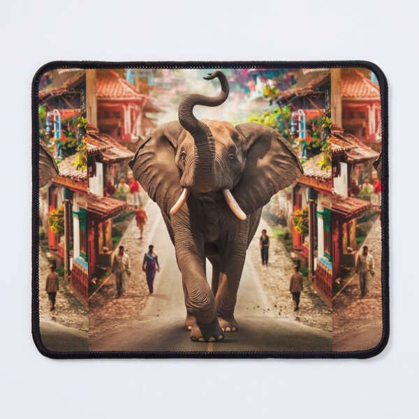 Item preview, Elephant Portrait. walking elephant, in town designed and sold by ElephantVibes.