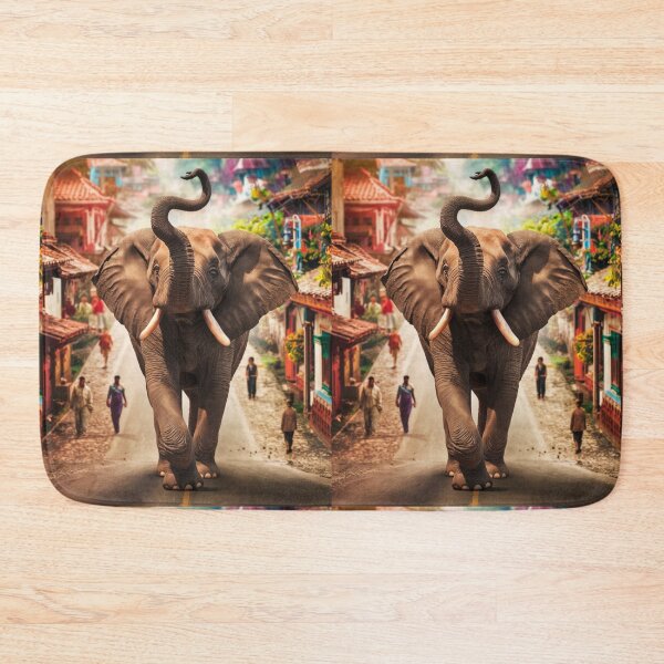 Item preview, Elephant Portrait. walking elephant, in town designed and sold by ElephantVibes.