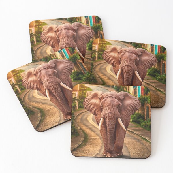 Item preview, Elephant Portrait. walking elephant, in town designed and sold by ElephantVibes.