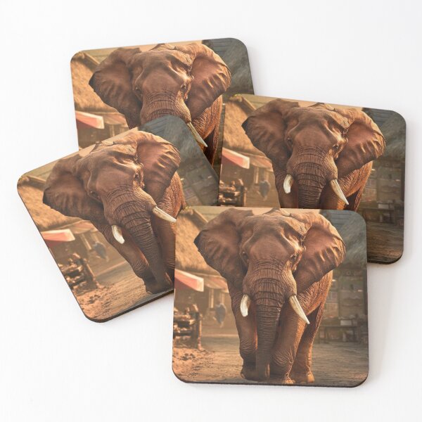 Item preview, Elephant Portrait. walking elephant, in town designed and sold by ElephantVibes.