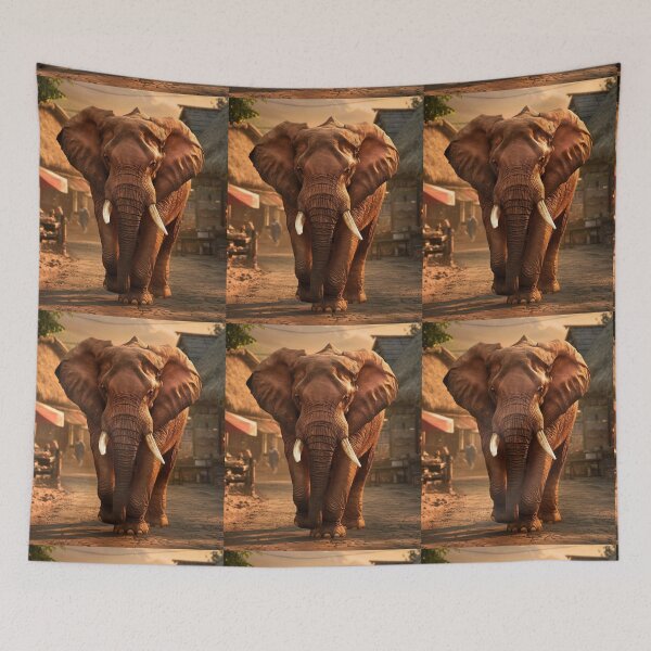 Item preview, Elephant Portrait. walking elephant, in town designed and sold by ElephantVibes.