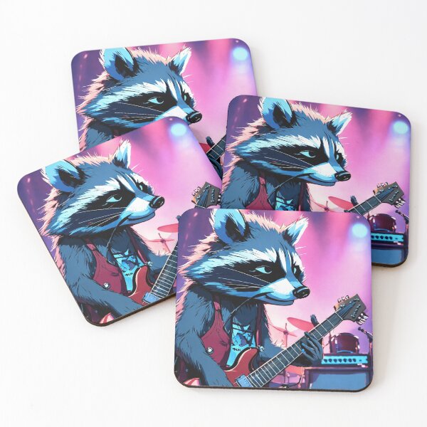 Item preview, Raccoon rock guitarist designed and sold by Artbellachi.