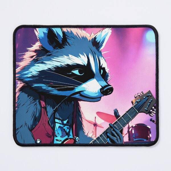 Item preview, Raccoon rock guitarist designed and sold by Artbellachi.