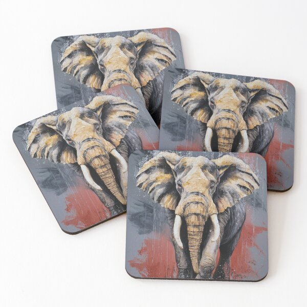 Item preview, Elephant Portrait. impasto style designed and sold by ElephantVibes.