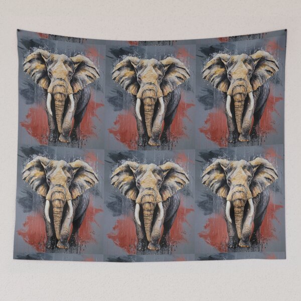 Item preview, Elephant Portrait. impasto style designed and sold by ElephantVibes.