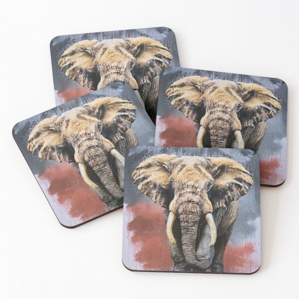 Item preview, Elephant Portrait. impasto style designed and sold by ElephantVibes.
