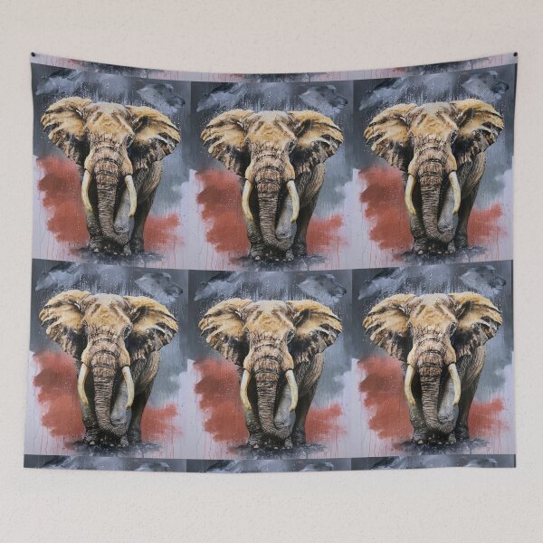 Item preview, Elephant Portrait. impasto style designed and sold by ElephantVibes.