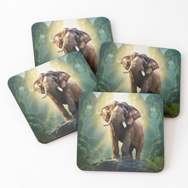 Item preview, Elephant Portrait. sunrise forest designed and sold by ElephantVibes.