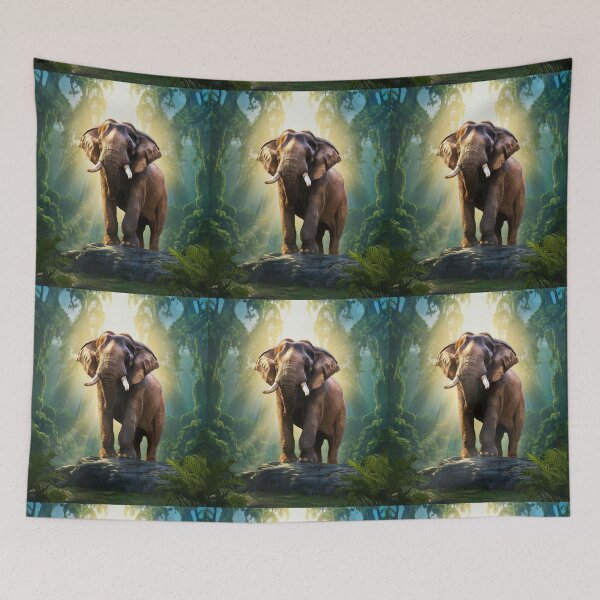 Item preview, Elephant Portrait. sunrise forest designed and sold by ElephantVibes.