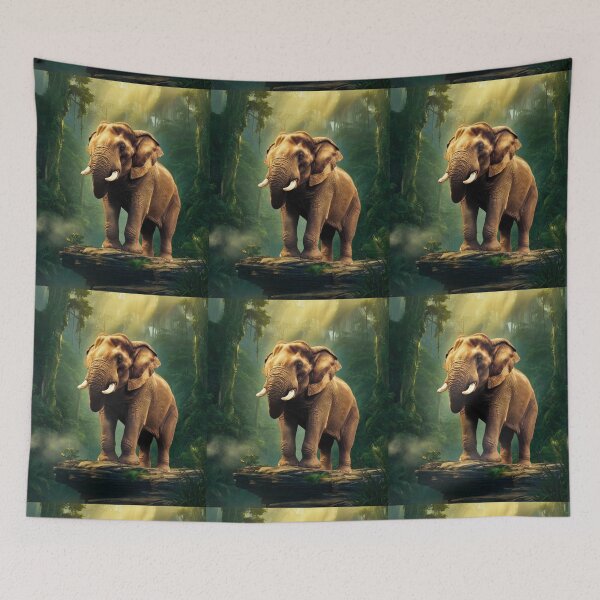 Item preview, Elephant Portrait. sunrise forest designed and sold by ElephantVibes.