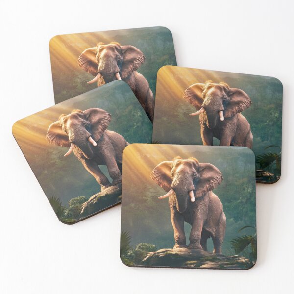 Item preview, Elephant Portrait. sunrise forest designed and sold by ElephantVibes.