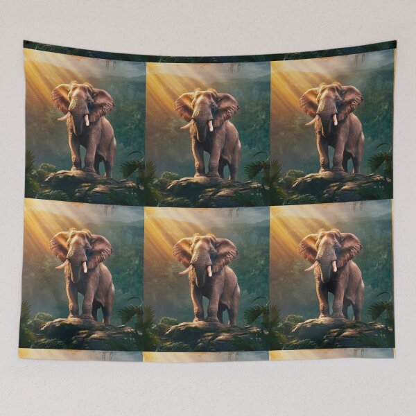 Item preview, Elephant Portrait. sunrise forest designed and sold by ElephantVibes.