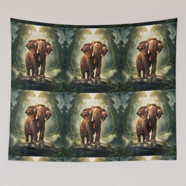 Item preview, Elephant Portrait. sunrise forest designed and sold by ElephantVibes.