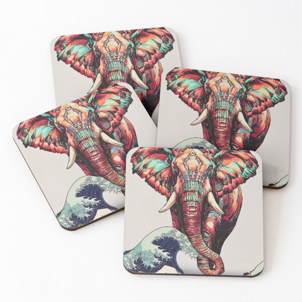 Item preview, Elephant Portrait. japanese art style, japanese wave designed and sold by ElephantVibes.