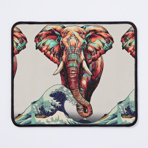 Item preview, Elephant Portrait. japanese art style, japanese wave designed and sold by ElephantVibes.