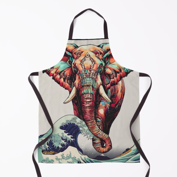 Item preview, Elephant Portrait. japanese art style, japanese wave designed and sold by ElephantVibes.