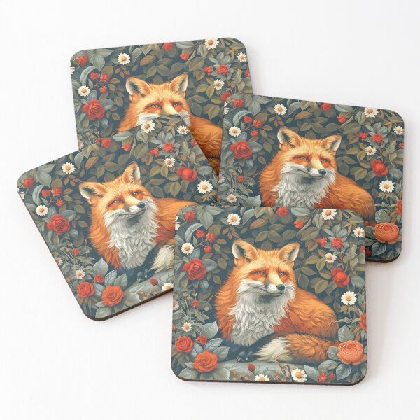 Item preview, Red Fox and Roses designed and sold by TraditionalCA.