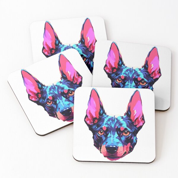 Item preview, Doberman pincher retro gouache dog head designed and sold by LevCreates.