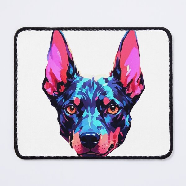 Item preview, Doberman pincher retro gouache dog head designed and sold by LevCreates.