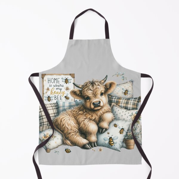 Item preview, Home is Where My Honey Bee French Farmhouse Decor Highland Cow  designed and sold by Mumzy2many.