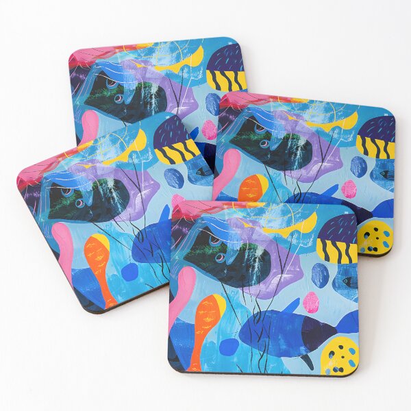 Item preview, Fantastical Marine Ballet- Vibrant Colors and Abstract Shapes Dance Underwater designed and sold by OlfactoART Studio.