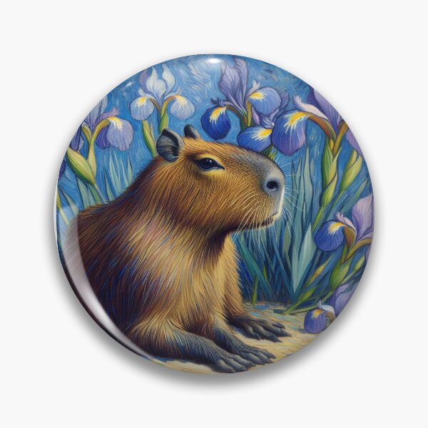 Item preview, Capybara ft. Van Gogh-Irises10 designed and sold by Capybara Art Lover.