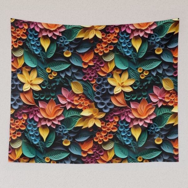 Item preview, Multicolor Aesthetic 3D Style Foliage Pattern  designed and sold by mondmakes.