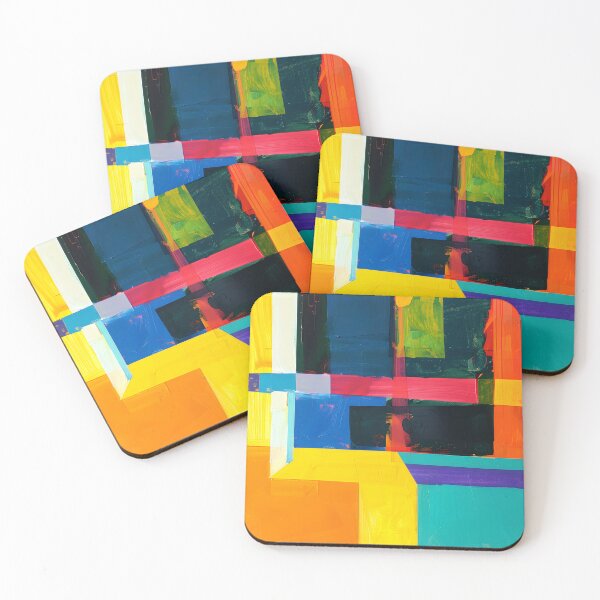 Item preview, Geometric Vibrance- Bold and Abstract Composition with Visible Brush Strokes designed and sold by OlfactoART Studio.