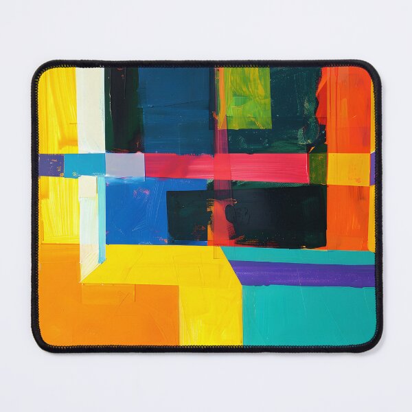 Item preview, Geometric Vibrance- Bold and Abstract Composition with Visible Brush Strokes designed and sold by OlfactoART Studio.