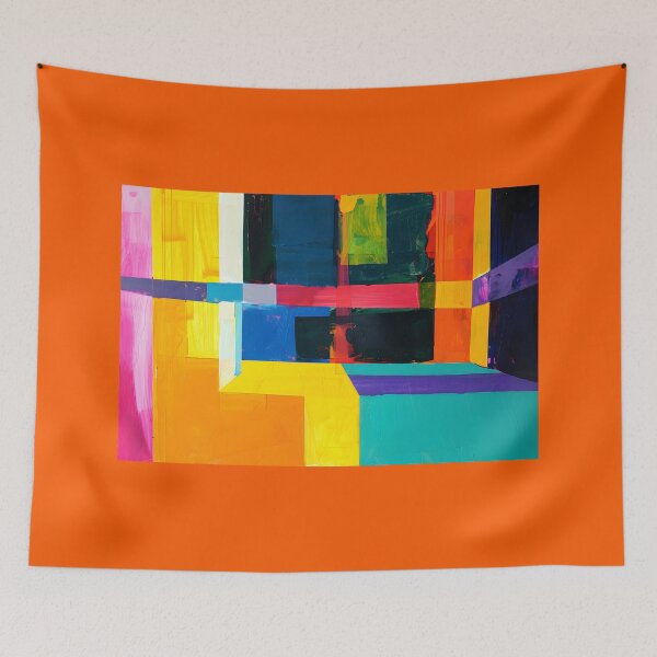 Item preview, Geometric Vibrance- Bold and Abstract Composition with Visible Brush Strokes designed and sold by OlfactoART Studio.