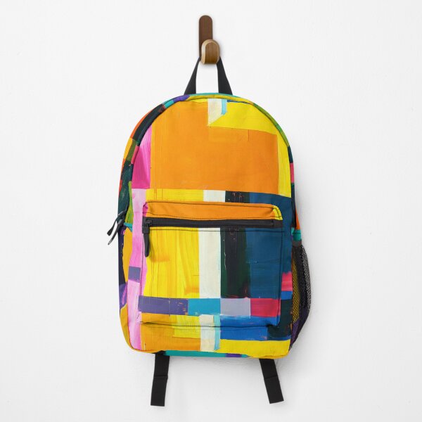 Item preview, Geometric Vibrance- Bold and Abstract Composition with Visible Brush Strokes designed and sold by OlfactoART Studio.