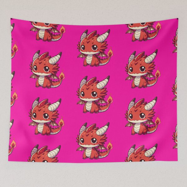 Item preview, Cute kawaii red dragon designed and sold by ArtandSmile.