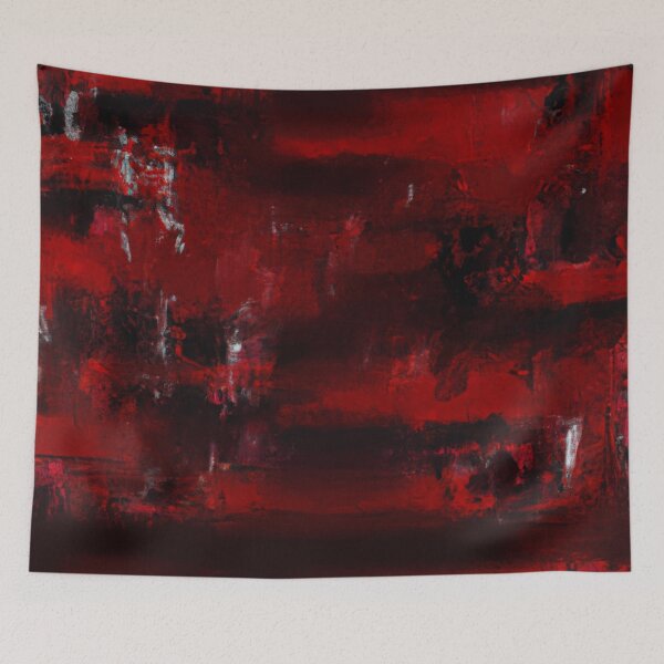Item preview, red and black glossy abstract oil painting designed and sold by optimusprime39.