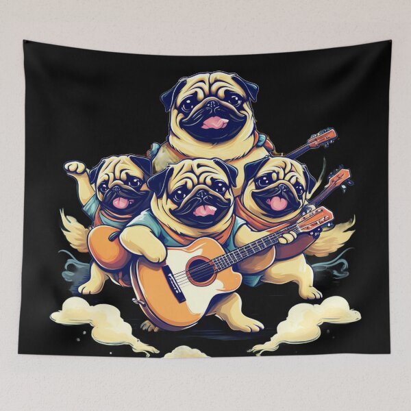 Item preview, Pugs Strumming designed and sold by studiobrazuka.