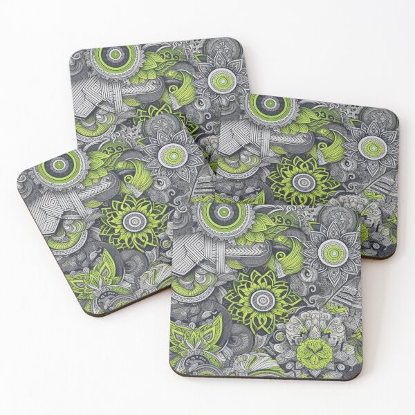 Item preview, Green and Gray Detailed Zentangle Design designed and sold by Blessinger77.