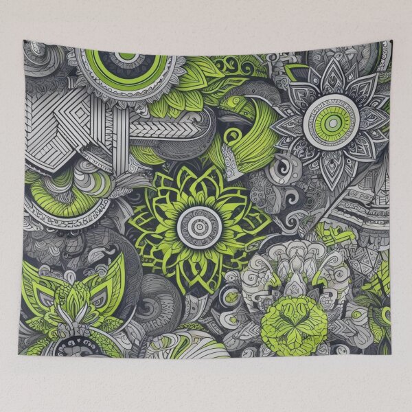 Item preview, Green and Gray Detailed Zentangle Design designed and sold by Blessinger77.