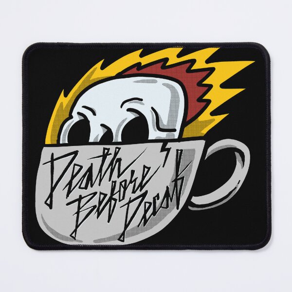 Item preview, Death Before Decaf Flaming skull designed and sold by Sociojunkie.