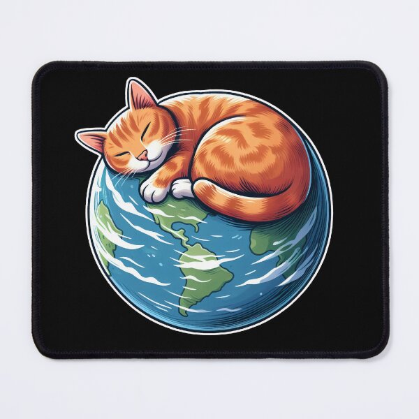 Item preview, Cat Sleeping on Planet Earth designed and sold by stickyfoot.