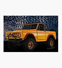 Yellow Dog Bronco Crisp Christmas Morning Romp Photographic Print