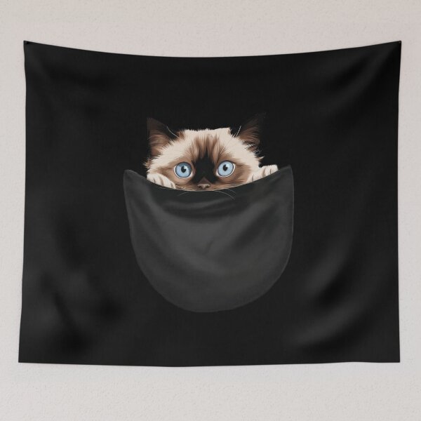 Item preview, Cat in a Pocket Cute Birman Cat Design designed and sold by LovelyHappyGift.