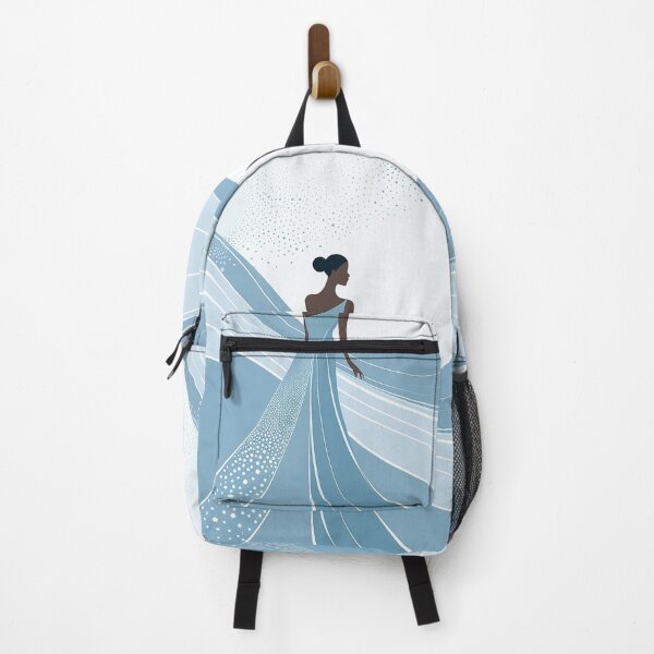 Item preview, Modern Fashion Illustration: Elegant Woman in Serene Blue Dress designed and sold by PaintbrushPlace.
