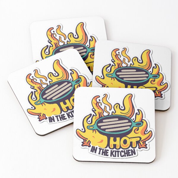 Item preview, Hot in the Kitchen Vintage Cook Pan & Flames designed and sold by NiftyWrx.