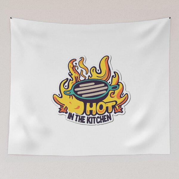 Item preview, Hot in the Kitchen Vintage Cook Pan & Flames designed and sold by NiftyWrx.