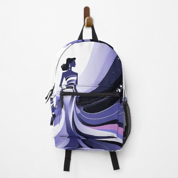 Item preview, Modern Fashion Illustration with Blue and Purple Background designed and sold by PaintbrushPlace.