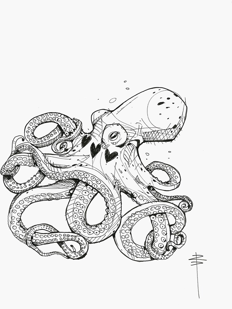 "Octopus ink" Sticker for Sale by remypelletier Redbubble