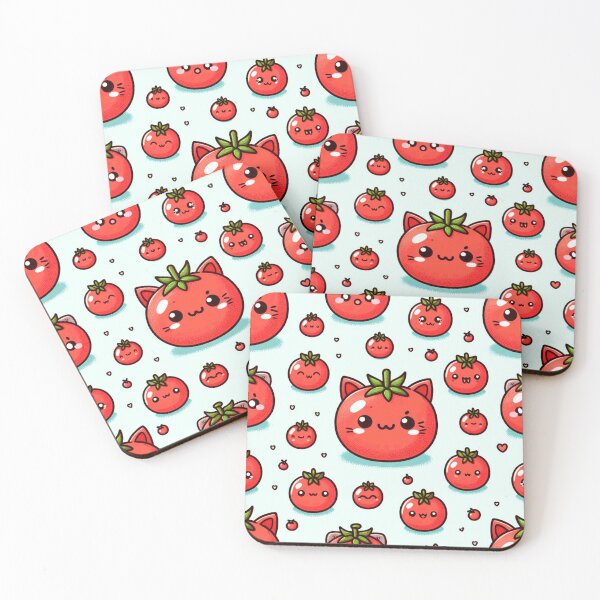 Item preview, Kawaii tomato doodle pattern designed and sold by Thedigital91.