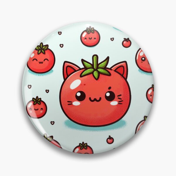 Item preview, Kawaii tomato doodle pattern designed and sold by Thedigital91.