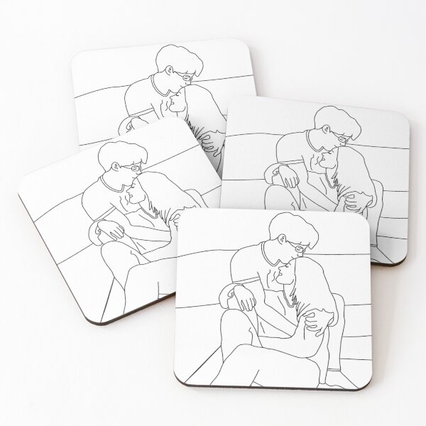 Item preview, Love hug - forehead kiss - Black and white love designed and sold by Wamihugs.