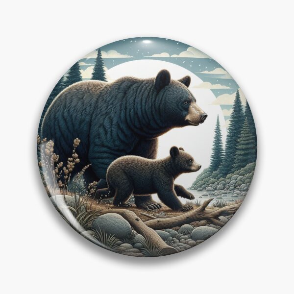 Item preview, Mother bear and her cub, Ursus americanus designed and sold by Jhoseline.